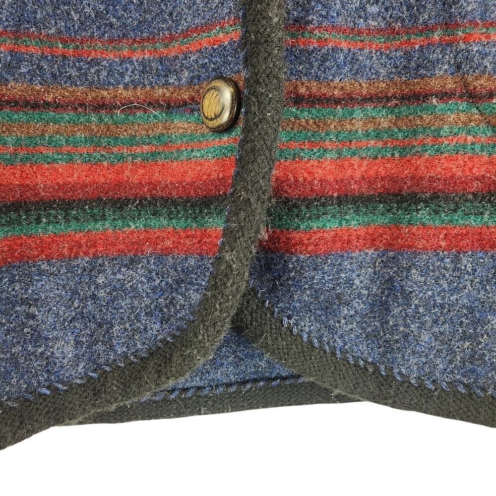 VTG 80’s Woolrich WMNS Blanket Jacket Wool Stripped Aztec Red Western SZ M EUC - Picture 7 of 16